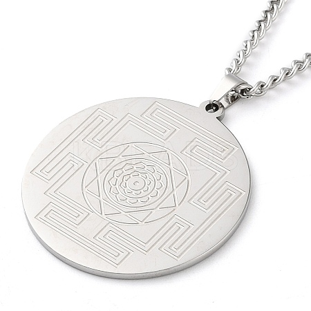 Non-Tarnish 304 Stainless Steel Curb Chain Pendant Necklaces LS-NJEW-H034-01P-1