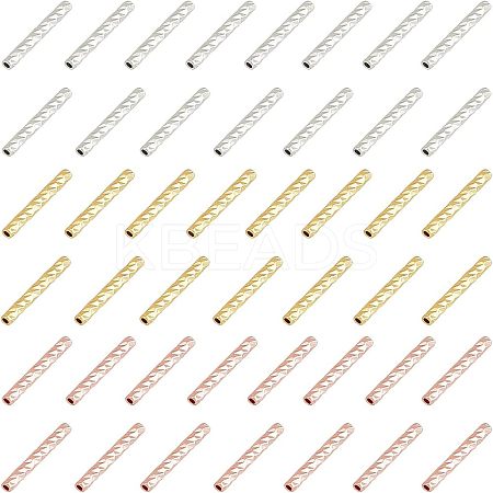 SUPERFINDING 40pcs 2 Color  Brass Tube Beads KK-FH0003-26-1