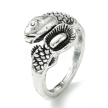 Snake Alloy Open Cuff Rings RJEW-K275-71AS-1