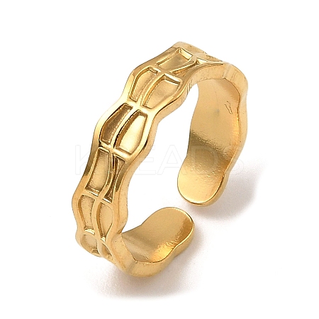 304 Stainless Steel Open Cuff Rings RJEW-Z018-01G-1