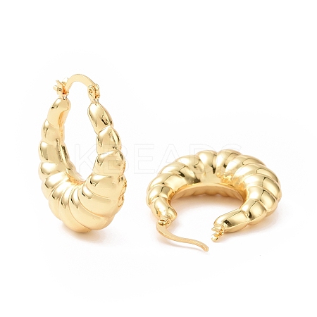 Rack Plating Brass Croissant Hoop Jewelry for Women EJEW-G288-33B-G-1