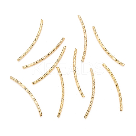 Brass Curved Tube Beads X-KK-T014-49G-1