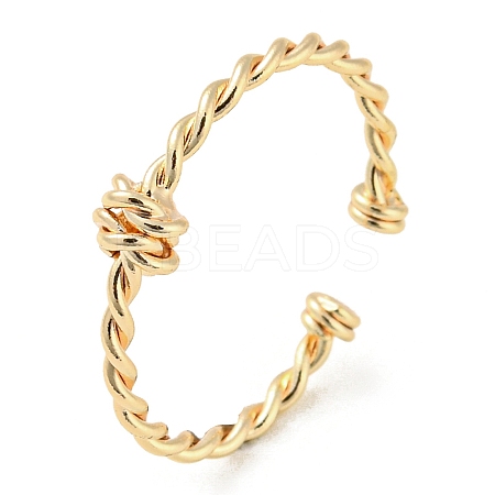 Brass Twist Knot Open Cuff Rings X-RJEW-K254-03G-1