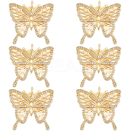 10Pcs Brass Micro Pave Cubic Zirconia Pendants KK-BBC0016-79-1