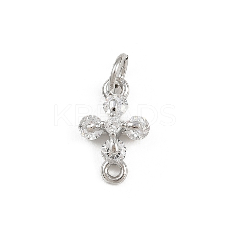 Brass Pave Clear Cubic Zirconia Cross Links KK-A269-57P-1
