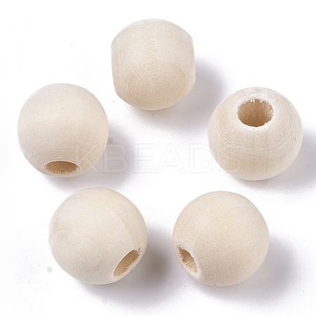 Unfinished Natural Wood European Beads X-WOOD-Q041-04E-1