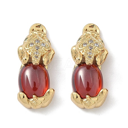 Brass Pave Cubic Zirconia Cabochons KK-G548-13G-1