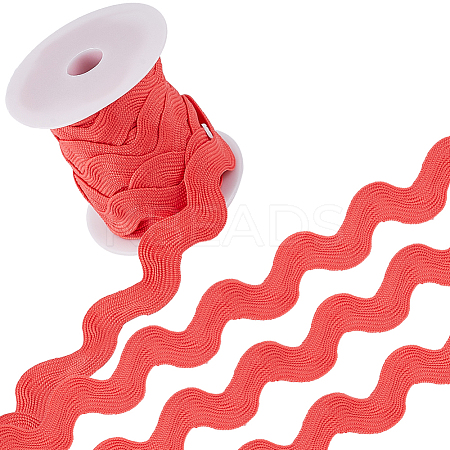 10 Yards Polyester Wavy Fringe Trim Ribbon OCOR-GF0004-25G-1