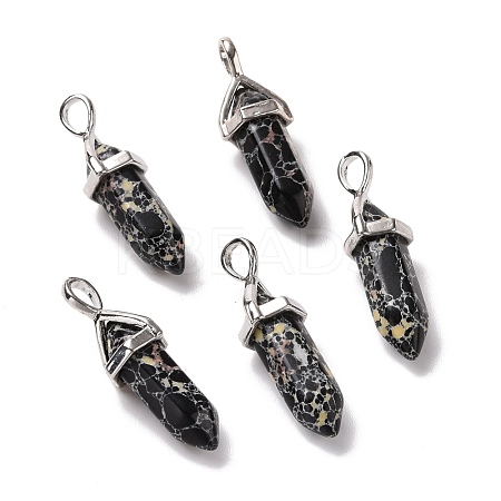 Synthetic Black Imperial Jasper Pendants G-K329-19P-1