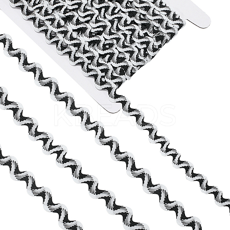24.5~25 yards Two Tone Polyester Wave Lace Trim Ribbon OCOR-GF0004-35B-1