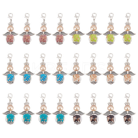 Lampwork & Glass Pendant Decoratons HJEW-GO00027-1