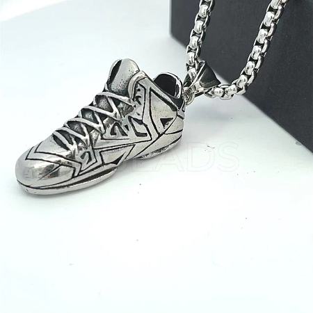 Stainless Steel Sports Shoe Pendant Necklaces for Men PX8427-1