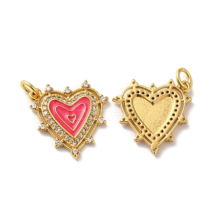 Rack Plating Brass Micro Pave Clear Cubic Zirconia Charms KK-D074-04G-08-1