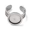 304 Stainless Steel Cuff Ring Findings STAS-B126-11A-P-2