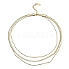 304 Stainless Steel Snake Chains 3 Layer Necklace for Women NJEW-C028-01G-2