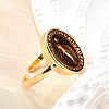 Brass Enamel Adjustable Cuff Rings RJEW-G349-01G-4