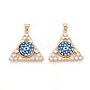 Brass Micro Pave Clear Cubic Zirconia Pendants for Women KK-T070-90A-07-1