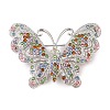 Butterfly Zinc Alloy Rhinestone Brooches for Backpack Clothes JEWB-S027-04A-1