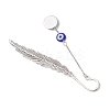 Tibetan Style Alloy Feather Bookmarks AJEW-JK00397-4