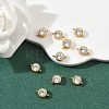 SHEGRACE Brass Pave Clear Cubic Zirconia Flat Round Connector Charms XGRQ3D730-500G-5