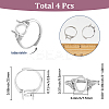 4Pcs Brass Adjustable Ring Components KK-SC0007-03-2