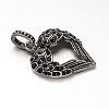 Antique Silver Plated 304 Stainless Steel Rhinestone Pendants LS-STAS-M202-12B-2
