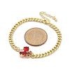 Brass Micro Pave Cubic Zirconia Link Bracelets LS-BJEW-Z082-01G-01-5
