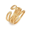 304 Stainless Steel Adjustable Open Cuff Rings for Women RJEW-K299-02G-4
