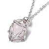 3Pcs 3 Style 304 Stainless Steel & Brass Macrame Pouch Empty Stone Holder for Pendant Necklaces Making NJEW-JN04442-7