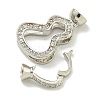 Rack Plating Brass Micro Pave Cubic Zirconia Fold Over Clasps KK-K386-07P-2