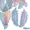 10Pcs Ion Plating(IP) 201 Stainless Steel Filigree Pendants STAS-YW0002-93-1