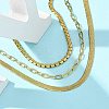304 Stainless Steel Herringbone & Cable & Half Round Link Chain Bracelets LS-BJEW-U019-04G-03-2