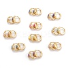 Brass Micro Pave Clear Cubic Zirconia Huggie Hoop Earrings EJEW-P187-D-1