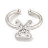 Rack Plating Brass Open Cuff Rings for Women RJEW-F162-01P-X-2