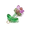 Transparent Acrylic Bead Caps with Tibetan Style Alloy Daisy Spacer Beads and Spray Painted Transparent Glass Beads and ABS Plastic Imitation Pearl Beads Pendants PALLOY-JF03630-5