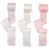 3 Rolls 3 Colors Polyester Frayed Fringe Ribbon OCOR-TA0001-55A-2