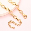 304 Stainless Steel Oval Link Chain Anklets AJEW-A057-06G-2