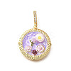 Brass Micro Pave Cubic Zirconia & Enamel Pendants KK-R222-14G-01-1