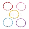 5Pcs Glass Seed Bead Stretch Bracelets with Brass Cross & Imitation Pearl BJEW-MZ00300-2