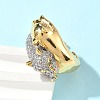 Brass Micro Pave Cubic Zirconia Rings RJEW-D307-04G-C-5