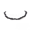 Natural Obsidian Chip Beaded Necklaces with 304 Stainless Steel Lobster Claw Clasp & Chain Extender NJEW-JN04225-03-4