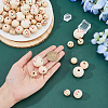 100Pcs 3 Styles Printed Wood European Beads WOOD-DC0001-12-3