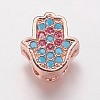 Brass Cubic Zirconia Beads KK-P134-06RG-1