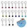 20Pcs 10 Colors Alloy Glass Pendant Stitch Markers HJEW-NB00036-1