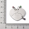 Best Friends Forever 201 Stainless Steel Rhinestone Connector Charms STAS-Q342-08A-P-4