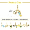 6Pcs 6 Styles Brass Enamel European Dangle Charms KK-CJ0003-95-2