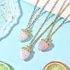 3Pcs Acrylic Rhinestone Pendant Necklaces NJEW-JN05442-1