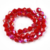 Opaque Solid Color Electroplate Glass Beads Strands EGLA-A039-P6mm-L02-3