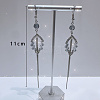 Exaggerated Clear Cubic Zirconia Tassel Dangle Earrings RO8227-1-2