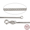 Anti-Tarnish Rhodium Plated 925 Sterling Silver Wheat Chains Necklace for Women STER-I021-03A-P-6